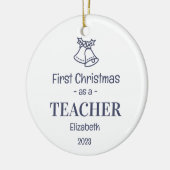Moderner Schullehrer 1. Weihnachtsname Keramik Ornament (Links)