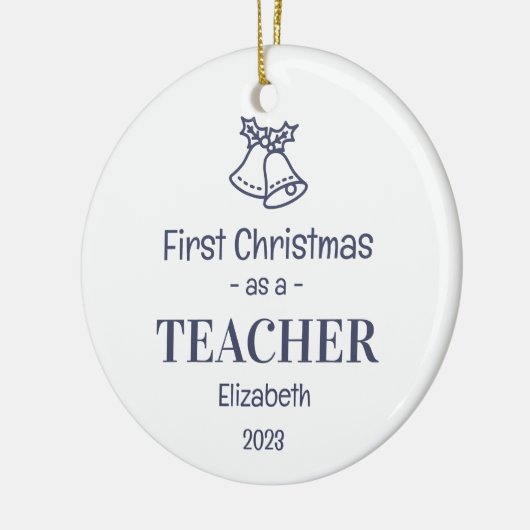 Moderner Schullehrer 1. Weihnachtsname Keramik Ornament (Links)