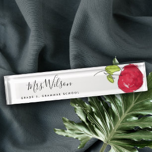 MODERNER SCHULLEHRER MIT ÖL-ZAHLEN NAMENSPLAKETTE