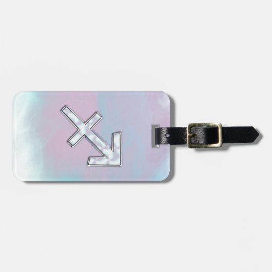 Moderner Schütze Zodiac zur Mutter von Pearl Style Gepäckanhänger (Vorderseite horizontal)