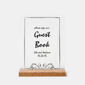 Moderner Schwan Chic Bitte unterschreiben Sie unse Acrylschild (Vorderseite)