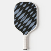 Moderner Schwarz-Blau-Muster-Individuelle Name Pickleball Schläger (Rückseite)