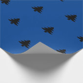 Moderner Schwarz-Blau Weihnachtsbaum Urlaub Geschenkpapier (Ecke)