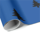 Moderner Schwarz-Blau Weihnachtsbaum Urlaub Geschenkpapier (Rolleneckpunkt)