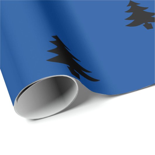 Moderner Schwarz-Blau Weihnachtsbaum Urlaub Geschenkpapier (Rolleneckpunkt)