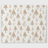 Moderner Schwarz-Creme-Weihnachtsbaum Geschenkpapier (Flach)