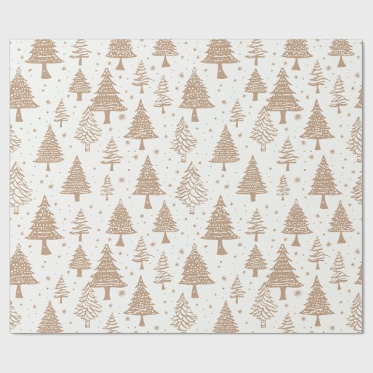 Moderner Schwarz-Creme-Weihnachtsbaum Geschenkpapier (Flach)