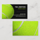 Moderner schwarz fluoreszierender Tennisball-Train Visitenkarte (Vorne/Hinten)