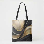Moderner Schwarz/Gold Abstrakt Luxus- Tasche (Vorderseite)