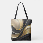 Moderner Schwarz/Gold Abstrakt Luxus- Tasche (Rückseite)