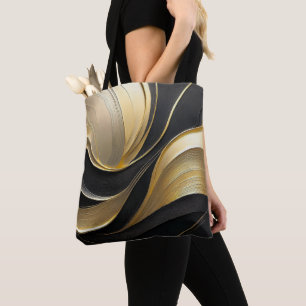 Moderner Schwarz/Gold Abstrakt Luxus- Tasche