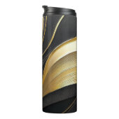 Moderner Schwarz/Gold Abstrakt Luxus- Thermosbecher (Nach rechts gedreht)