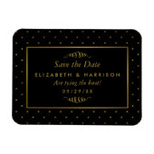 Moderner Schwarz-Gold-Foil-Effekt Save the Date Magnet (Horizontal)