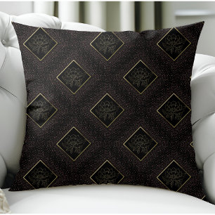 Moderner Schwarz-Gold-Glitzer-Chic-Muster Kissen