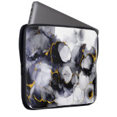Moderner Schwarz-Gold-Marmor-Hintergrund Notebook- Laptopschutzhülle (Vorne Rechts)