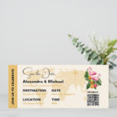 Moderner Schwarz-Gold-Pass Save the Date einführen Einladung (Stehend Vorderseite)