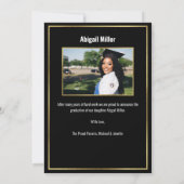 Moderner Schwarz-Gold-Script-Abschluss Ankündigung (Rückseite)