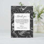 Moderner Schwarz-Grau-Silbermor-Glitzer Dankeskarte (Stehend Vorderseite)