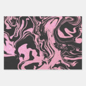 Moderner Schwarz-Grau-Silbermor-Glitzer Geschenkpapier Set (Vorderseite 3)