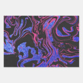 Moderner Schwarz-Grau-Silbermor-Glitzer Geschenkpapier Set (Vorderseite 2)