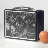 Moderner Schwarz-Grau-Silbermor-Glitzer Metall Brotdose (Beispiel)