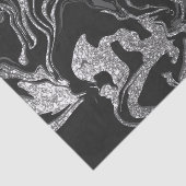 Moderner Schwarz-Grau-Silbermor-Glitzer Seidenpapier (Ausschnitt)