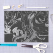 Moderner Schwarz-Grau-Silbermor-Glitzer Seidenpapier (Handwerk)