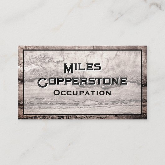 Moderner schwarz-graubrauner Granitstein Visitenkarte (Vorderseite)