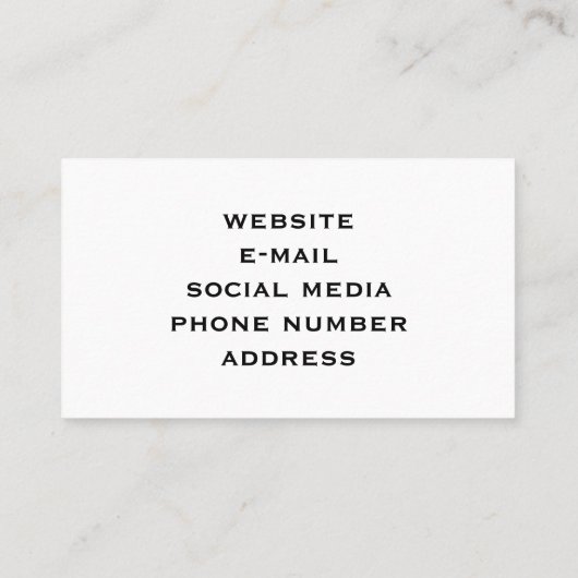 Moderner schwarz-grauer Granitstein Visitenkarte (Rückseite)