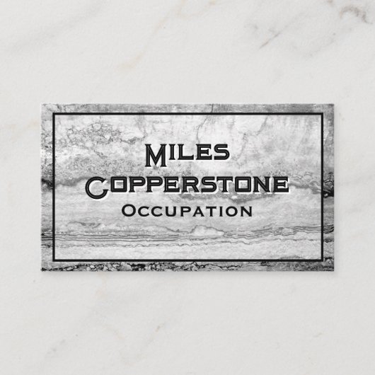 Moderner schwarz-grauer Granitstein Visitenkarte (Vorderseite)