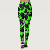 Moderner Schwarz-Grün-Spritzer Funny Leggings (Rückseite)