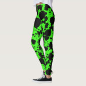Moderner Schwarz-Grün-Spritzer Funny Leggings (Links)