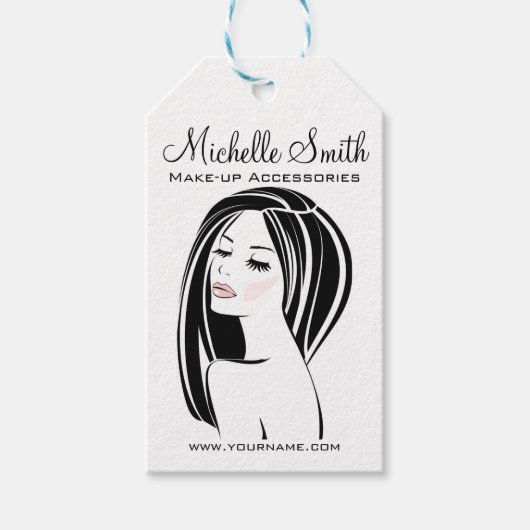 Moderner Schwarz-Hellrosa-Chic Eyelash Makeup Arti Geschenkanhänger (Vorderseite)