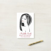 Moderner Schwarz-Hellrosa-Chic Eyelash Makeup Arti Post-it Klebezettel (Auf Schreibtisch)