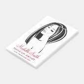 Moderner Schwarz-Hellrosa-Chic Eyelash Makeup Arti Post-it Klebezettel (angewinkelt)