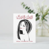 Moderner Schwarz-Hellrosa-Chic Eyelash Makeup Arti Postkarte (Stehend Vorderseite)