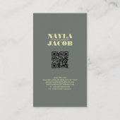 Moderner schwarz karierter QR-Code Visitenkarte (Rückseite)