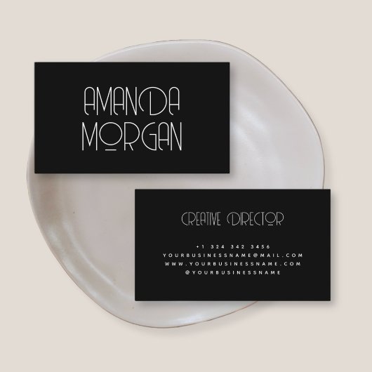 Moderner Schwarz-Minimalismus beruflich Visitenkarte
