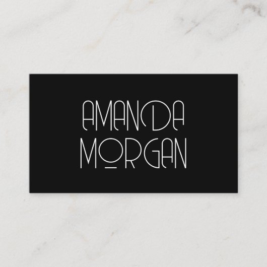 Moderner Schwarz-Minimalismus beruflich Visitenkarte (Vorderseite)