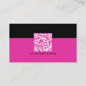Moderner schwarz-rosa Notar-Signatur Business QR C Visitenkarte (Rückseite)
