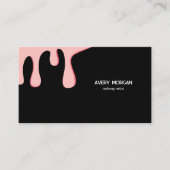 Moderner Schwarz-Rosa-Tropfen Makeup Artist Treuekarte (Vorderseite)