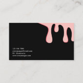 Moderner Schwarz-Rosa-Tropfen Makeup Artist Visitenkarte (Rückseite)