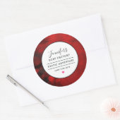 Moderner Schwarz-Rot-Abstrakt-Kerzenschein Runder Aufkleber (Umschlag)