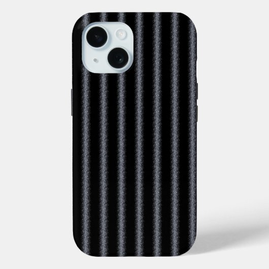 Moderner Schwarz-Silber-Glitzer Case-Mate iPhone Hülle (Rückseite)