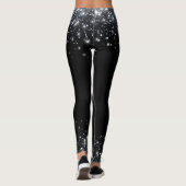 Moderner Schwarz-Silber-Glitzer Leggings (Rückseite)