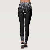 Moderner Schwarz-Silber-Glitzer Leggings (Rückseite)