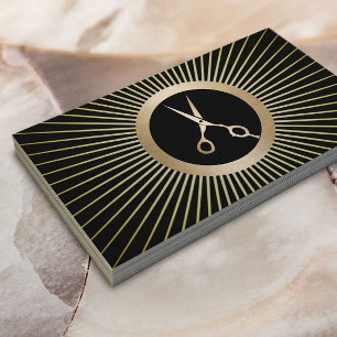 Moderner Schwarz-u. Goldfriseur-Haar-Stylist-Salon Visitenkarte