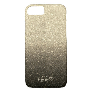 Moderner Schwarz-u. GoldGlitzer Ombre Case-Mate iPhone Hülle