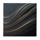 Moderner Schwarz und Glanz Abstrakter Fluss Fliese (Vorderseite)