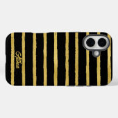 Moderner, schwarz und goldgestreifter Name Case-Mate iPhone Hülle (Rückseite (Horizontal))